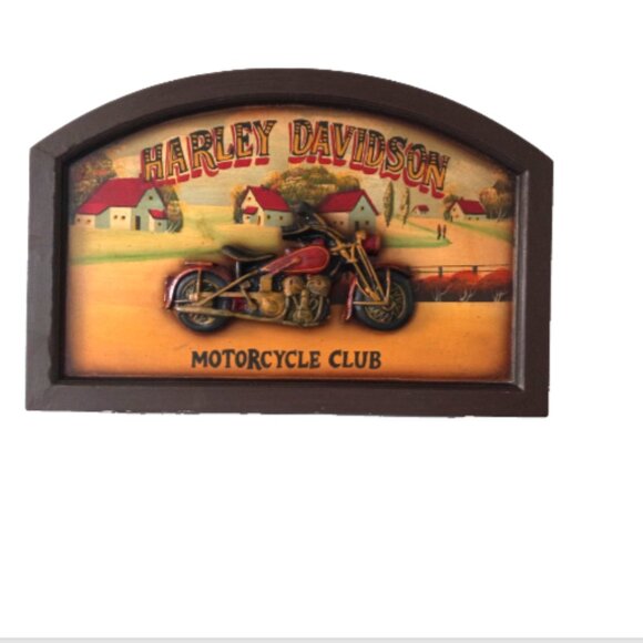 Harley-Davidson "Motorcycle Club" 3D Wooden Wall Plaque/ Hanging Man-cave 24X16 - Picture 9 of 16